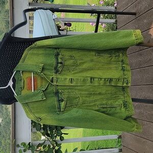 XXL Levi`s Slime Green Vintage Denim Trucker Jacket